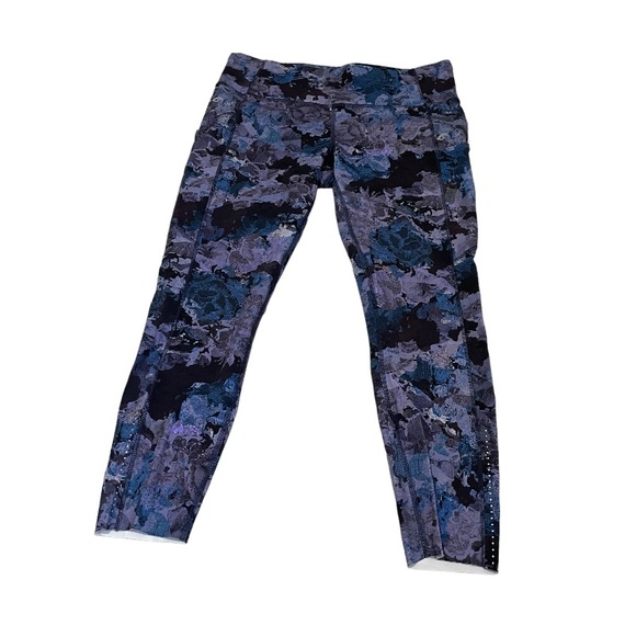 Lululemon 12 fast & free 7/8 tight ll screen camo multi purple floral active run - Picture 2 of 10